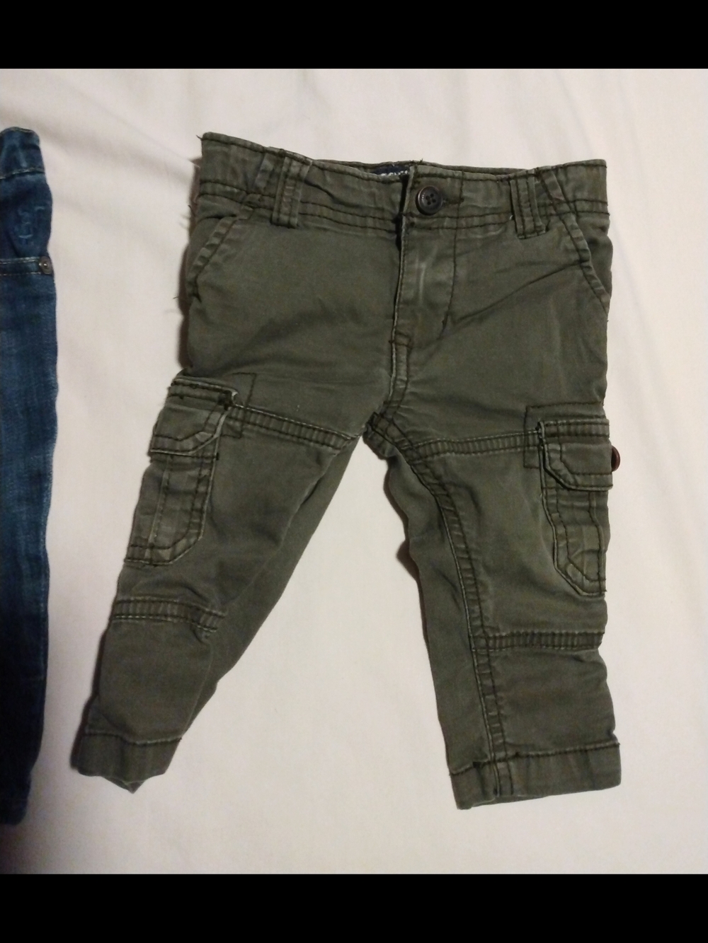 Burberry Blue Denim Jeans & Oshkosh Bgosh Olive Cargo Pants - Picture 2 of 10